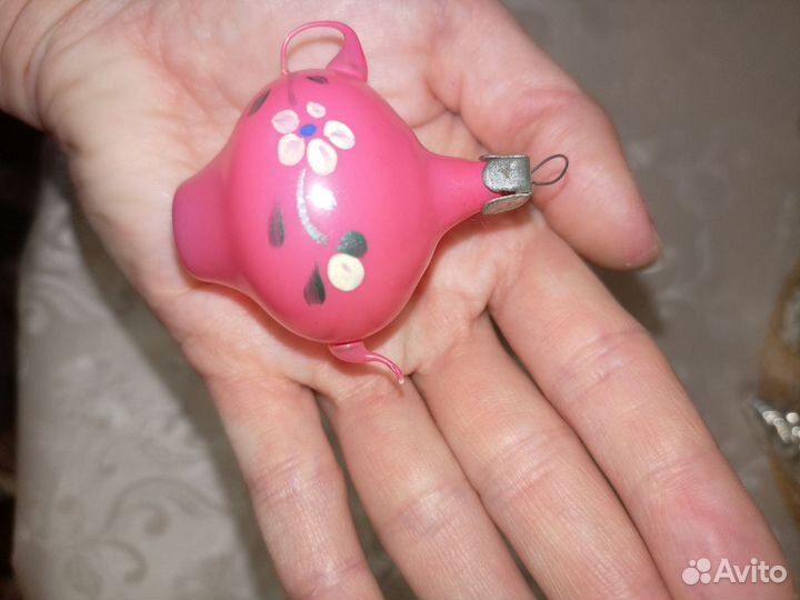 Елочная игрушка чайник СССР