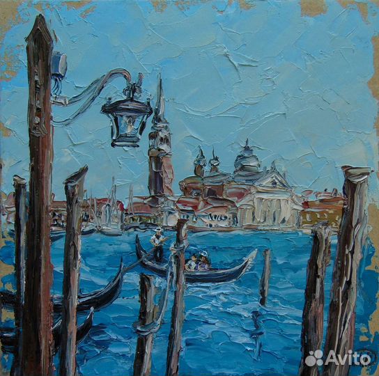 Картины маслом импасто пейзажи трамвай море маяк