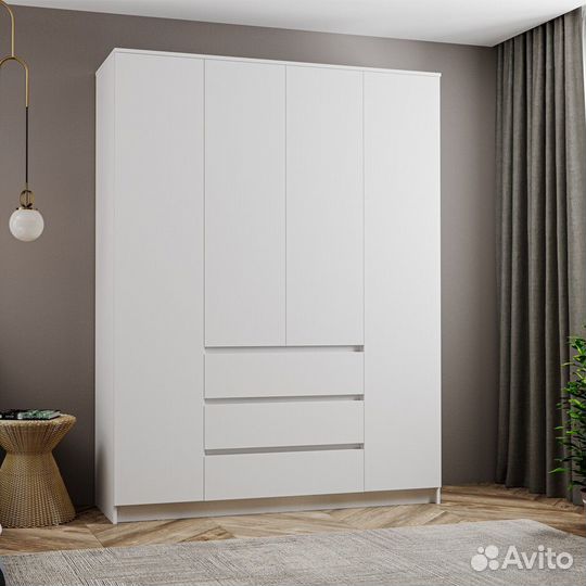 Шкаф 4х створчатый 160см белый Хелен (как икеа)