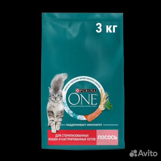 Корм кошачий Purina One Лосось 3кг