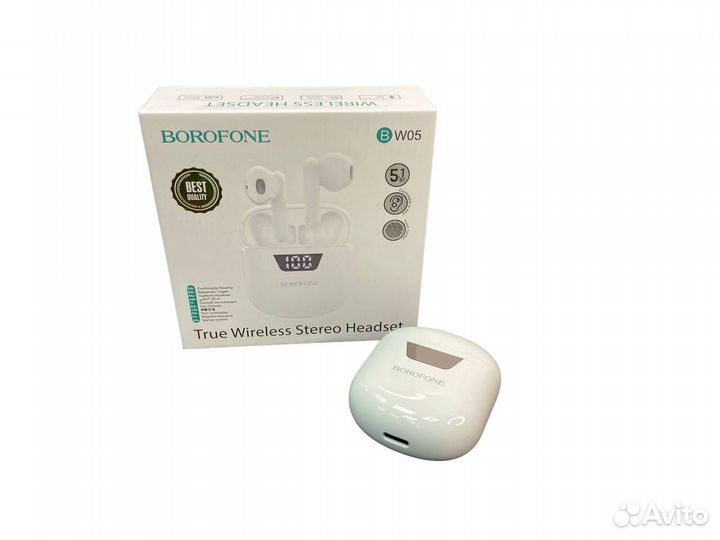 Наушники беспроводные с индикатором зарядка