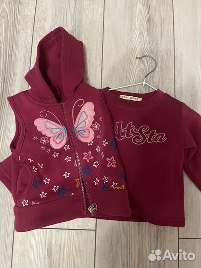 Новый костюм тройка для девочки 80