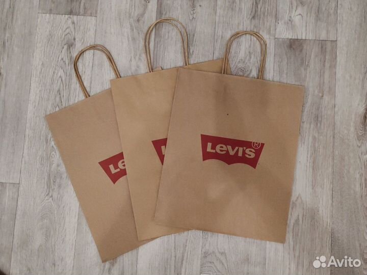 Пакеты бумажные Levis, tezenis, mohito