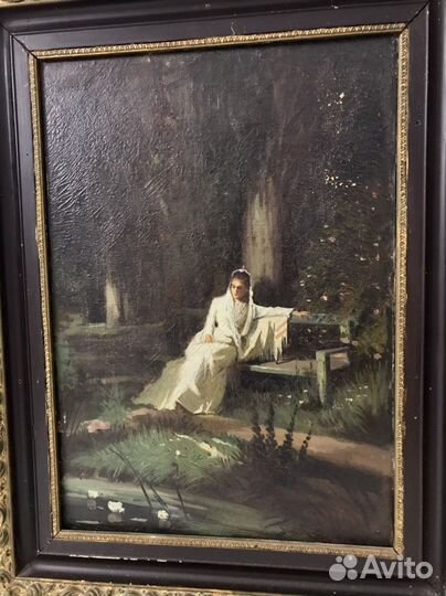 Старинная картина масло холст худ.Калаушин Б.М