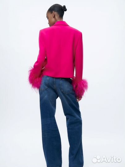 Пиджкак с перьями zara