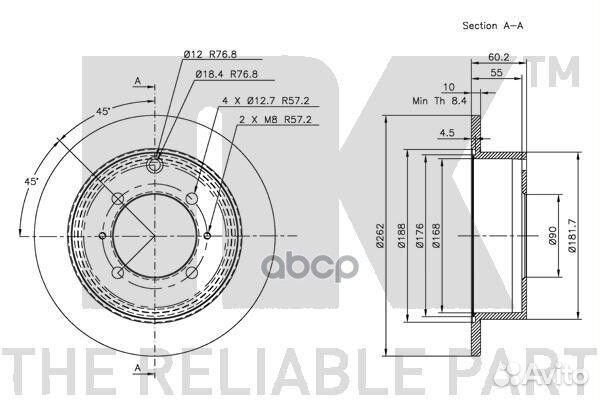 Диск тормозной Kia/Mit 91- 203024 Nk