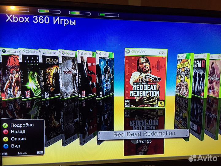 Xbox 360 500 Gb синяя + 55 игр