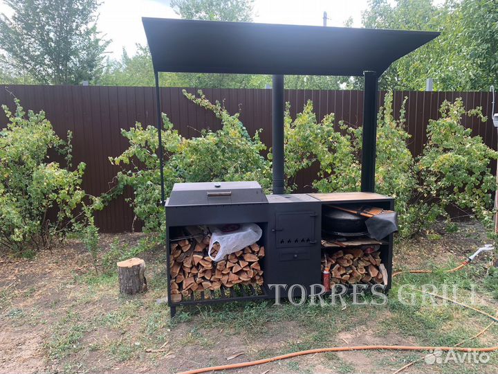 Мангал с крышей 4в1