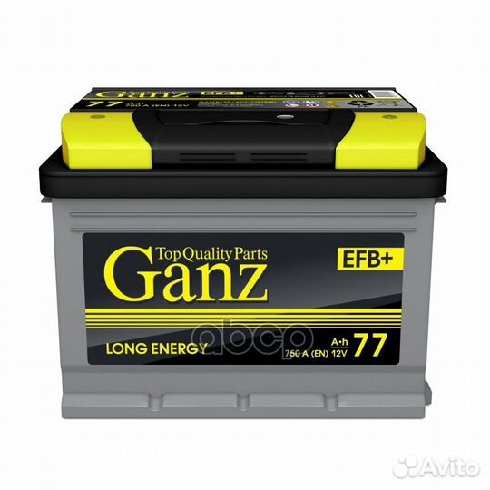 Аккумулятор ganz EFB 77 А/ч обратная R+ 278x175