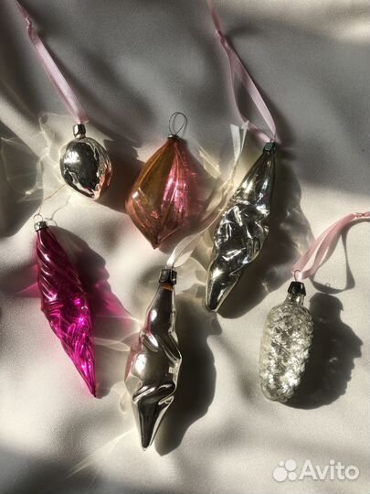 Стеклянные елочные игрушки СССР