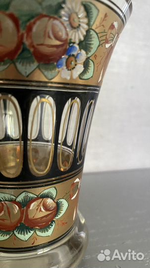 Антикварный грогер, ручная роспись эмалями