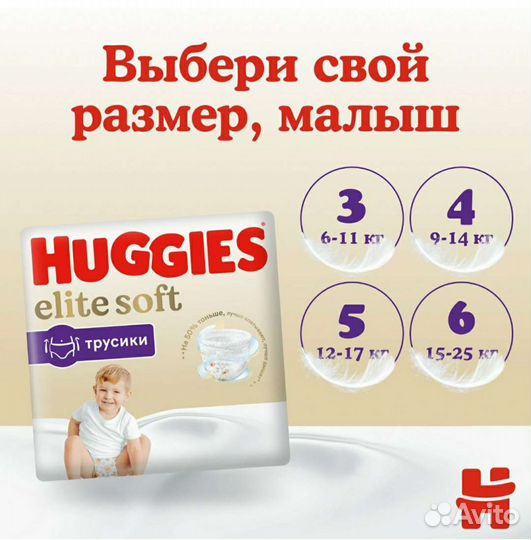 Трусики Huggies Elite soft 3, 4, 5, 6