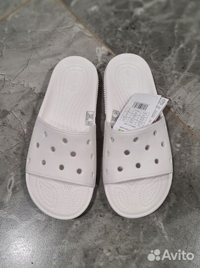 Шлепанцы crocs белые