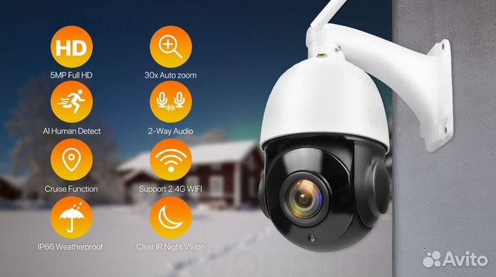 Wifi камера 5 мега для наблюдения 36x zoom