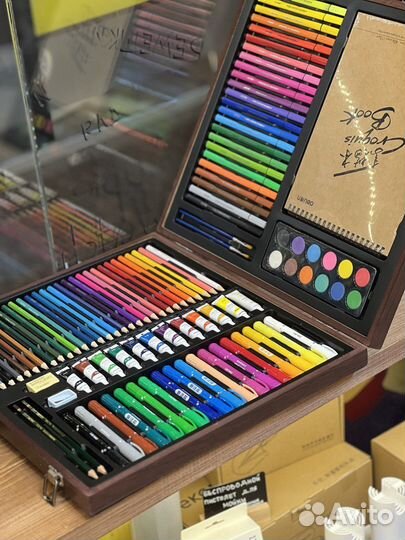 Набор для рисования Deli Coloring Set Wooden Box