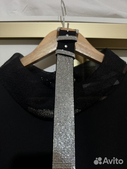 Блестящее черное платье 50-52рр