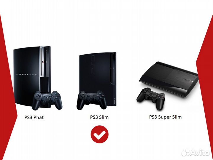 Sony PlayStation 3 Slim PS3 1 Геймпад, 100 Игр в п