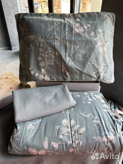 Постельное белье с готовым одеялом евро