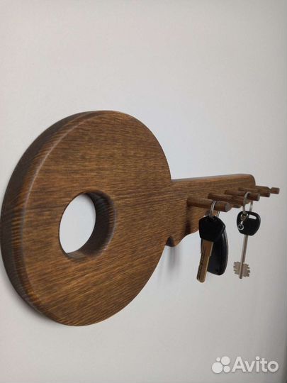 Ключница настенная из дерева + парящая полка