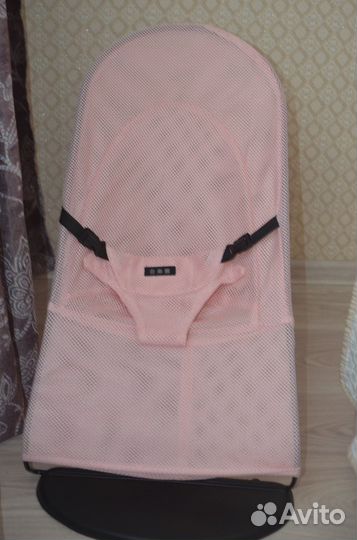 Музыкальный шезлонг качалка для новорожденных