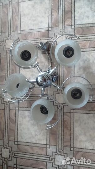 Люстра 5 плафонная, цоколь Е27