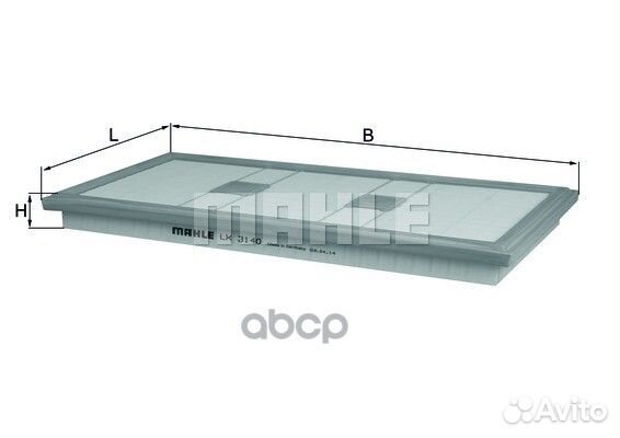 Фильтр возд.mercedes W204 2011 LX3140 Mahle/Knecht