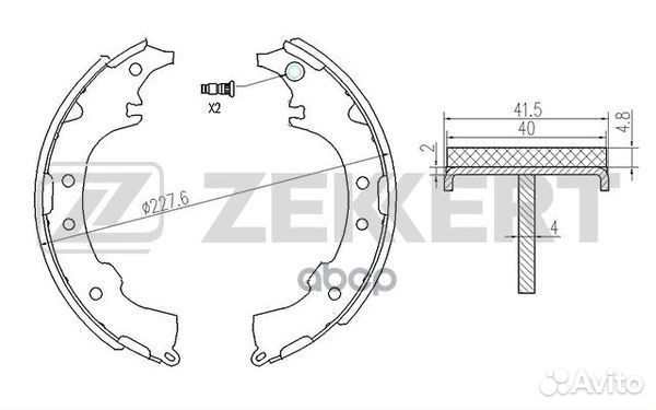 Колодки торм. бараб. задн. Daihatsu Extol 00