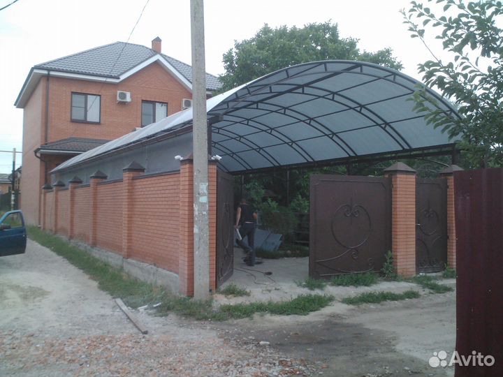 Навесы из поликарбоната и др. металлоконструкции