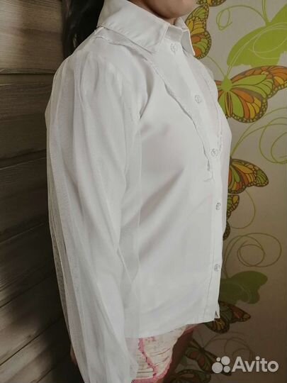 Блузка белая школьная бу