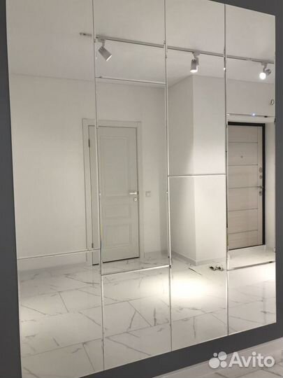 Зеркальное панно из полосок с фацетом