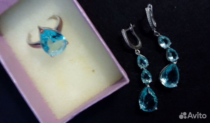 Винтажная бижутерия (кольцо и серьги)