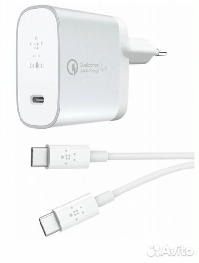 Фирменное зу Belkin 27W QuickCharge 4 USB-C+Type-C