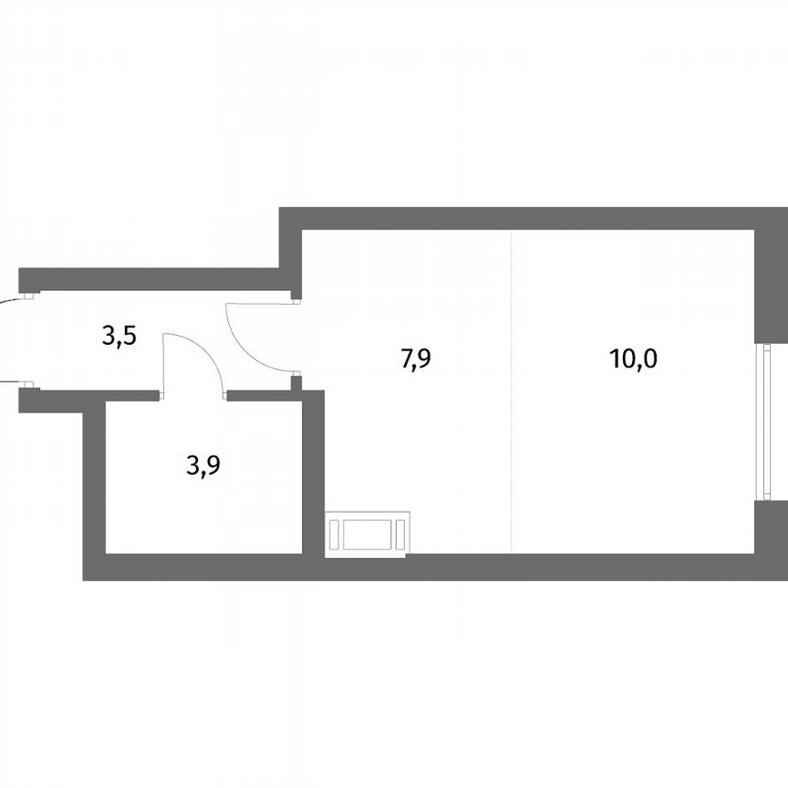 Квартира-студия, 25,3 м², 2/6 эт.