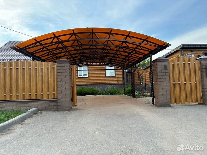 Навес для машины из профильной трубы