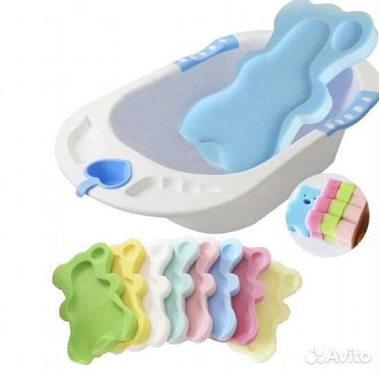 Матрасик для купания с губкой, новый