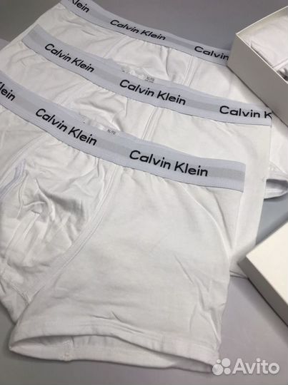 Трусы мужские белые Calvin klein хлопок