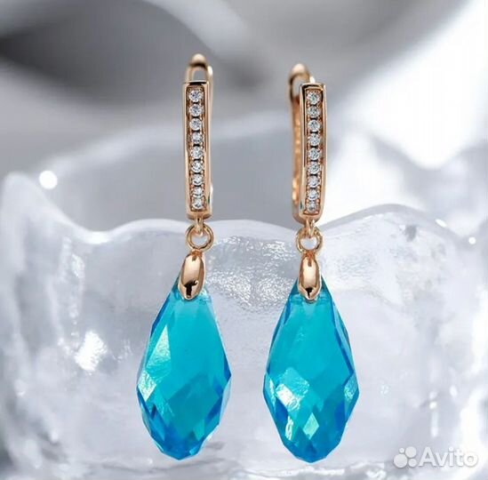 Серьги с кристалами swarovski 585 RG