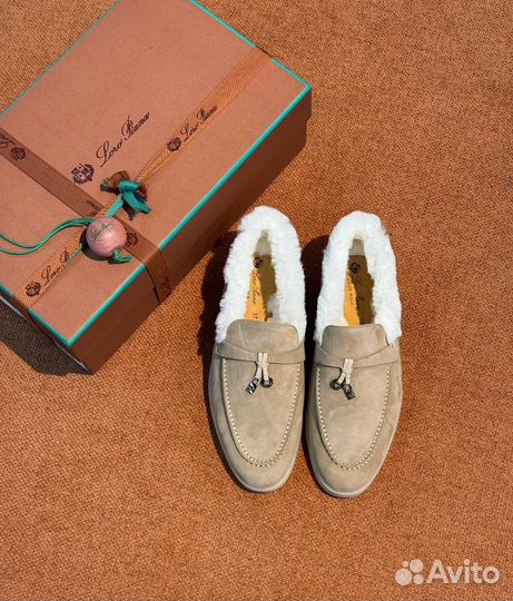 Лоферы с мехом Loro Piana