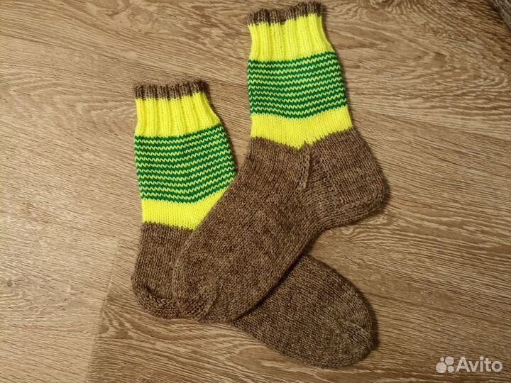 Носки ручной вязки шерстяные