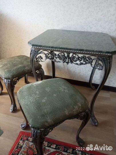Журнальный столик+2банкетки СССР винтаж