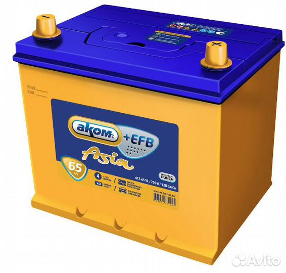 Аккумулятор аком asia EFB 65 А/ч обратная R+ 23