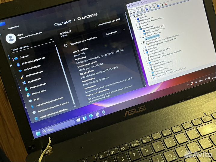 Ноутбук asus i3 3217U, GT710M 1gb