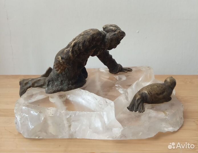 Охота на тюленя Либерих бронза горный хрусталь