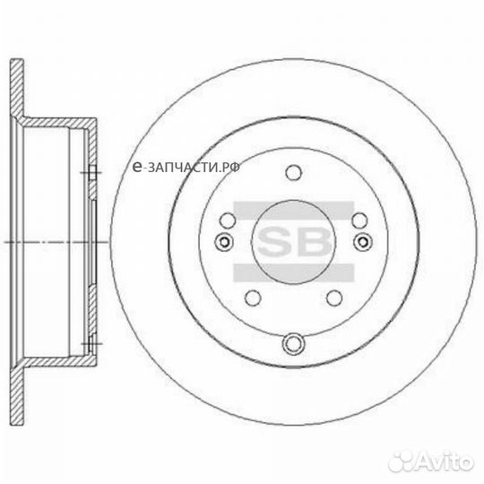 Sangsin brake SD1082 Диск торм. зад.вент.302x11 5