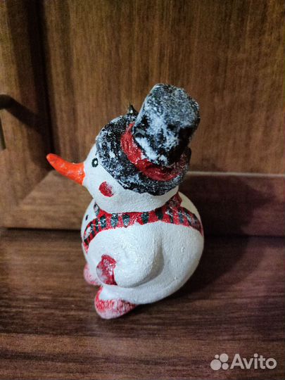 Елочная игрушка папье-маше Снеговик
