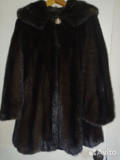Шуба норковая с капюшоном