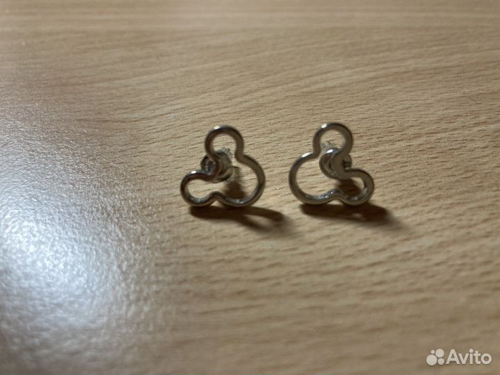 Серьги серебро «Микки Маус»