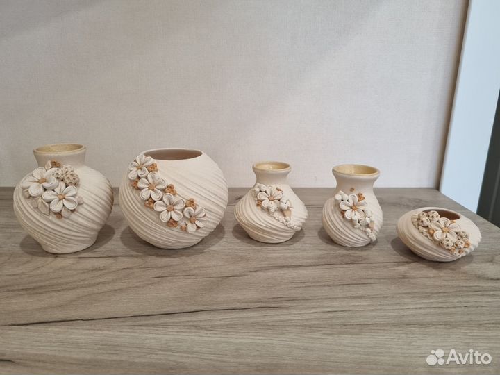 Вазы глиняные маленькие набор