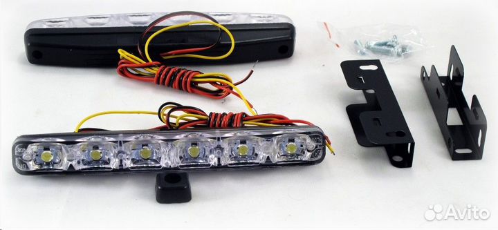 Дневные ходовые огни 12V 6 SMD пластиковый корпус