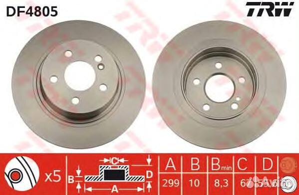 Диск тормозной задний MB W204 1.63.0L+2.2CDI a